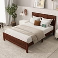 thumbnail image 2 of Sesslife Queen Size Bed Frame with Headboard & Footboard, Wood Platform Bed with Built-in LED Lights, Charging Station, Modern Farmhouse Queen Bed Frame with Slats, No Box Spring Needed, Walnut, 2 of 10