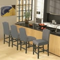 thumbnail image 5 of Costway Upholstered Bar Stools with Rubber Wood Legs, Gray (Set of 2), 5 of 9