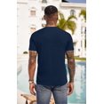 thumbnail image 3 of COOFANDY Men Henley Shirt Short Sleeve Casual Basic Tee Summer Fitted Cotton Soild T Shirt, 3 of 9