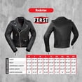 thumbnail image 3 of First Mfg Co - Rockstar - Women's Motorcycle Biker Riding Black Leather Jacket - Large - Underarm Grommets Insulated Zip-Out Thermal Liner Epaulets Armor pocket Action Back, 3 of 3