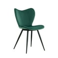 thumbnail image 2 of 19 Inch Velvet Kitchen Chair, Dining Chair with Black Metal Legs, Simple Bar Stool Upholstered Dining Chairs, Accent Desk Chair Dining Room, Kitchen, Vanity, Living Room(Dark Green,Set of 6), 2 of 9