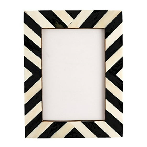 Eccolo Naturals Frame Angled Stripes Black Ivory 5x7 Com Departments