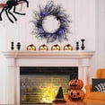 thumbnail image 2 of SUOKOM Halloween Wreath, 17.7in Black Spider Artificial Wreath with LED Lights, Halloween Wreath for Front Door Decoration Battery Operated Glitter Sparkling Wreath, Outdoor Window Porch Patio Wreath, 2 of 6