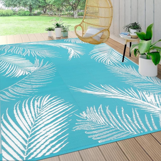 Tapis d'Extérieur ;x; Tapis de Patio Extérieur Réversible Tapis de Camping RV Tapis Extérieure Tapis de Paille en Plastique Portable Tapis d'Extérieur pour Patio RV Camping Balcon Plage