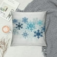 thumbnail image 2 of Shiartex  Snowflake Throw Pillow Cushion Cover, Snow Pattern Winter Inspired Freezing Temperatures Illustration Christmas, Decorative Square Accent Pillow Case, , Blue Turquoise, 2 of 5