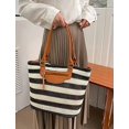 thumbnail image 2 of CoCopeaunts Straw Tote Bag Women Summer Large Beach Bag Handwoven Stripe Shoulder Bag Handbag for Daily Travel Vacation, 2 of 5