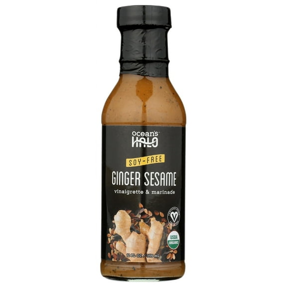 Pack of 2 OCEANS HALO Organic Ginger Sesame Vinaigrette & Marinade, 12 FZ