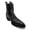 Black, variant on Men's Leather Crocodile Print Cowboy Ankle Boot J Toe Pull-On