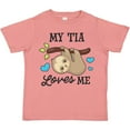 thumbnail image 3 of Inktastic My Tia Loves Me with Sloth and Hearts Boys or Girls Toddler T-Shirt, 3 of 5