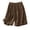 Coffee, variant on Women's Loose Slim Thin Belt Elastic Waist Blend Imitation Linen Wide Leg Casual Shorts Orange XL