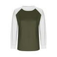 thumbnail image 4 of ClodeEU Women's Color Block Raglan Long Sleeve Shirts,Round Neck Tunic Casual Fashions Tee Army Green,Womens Plus S, 4 of 8