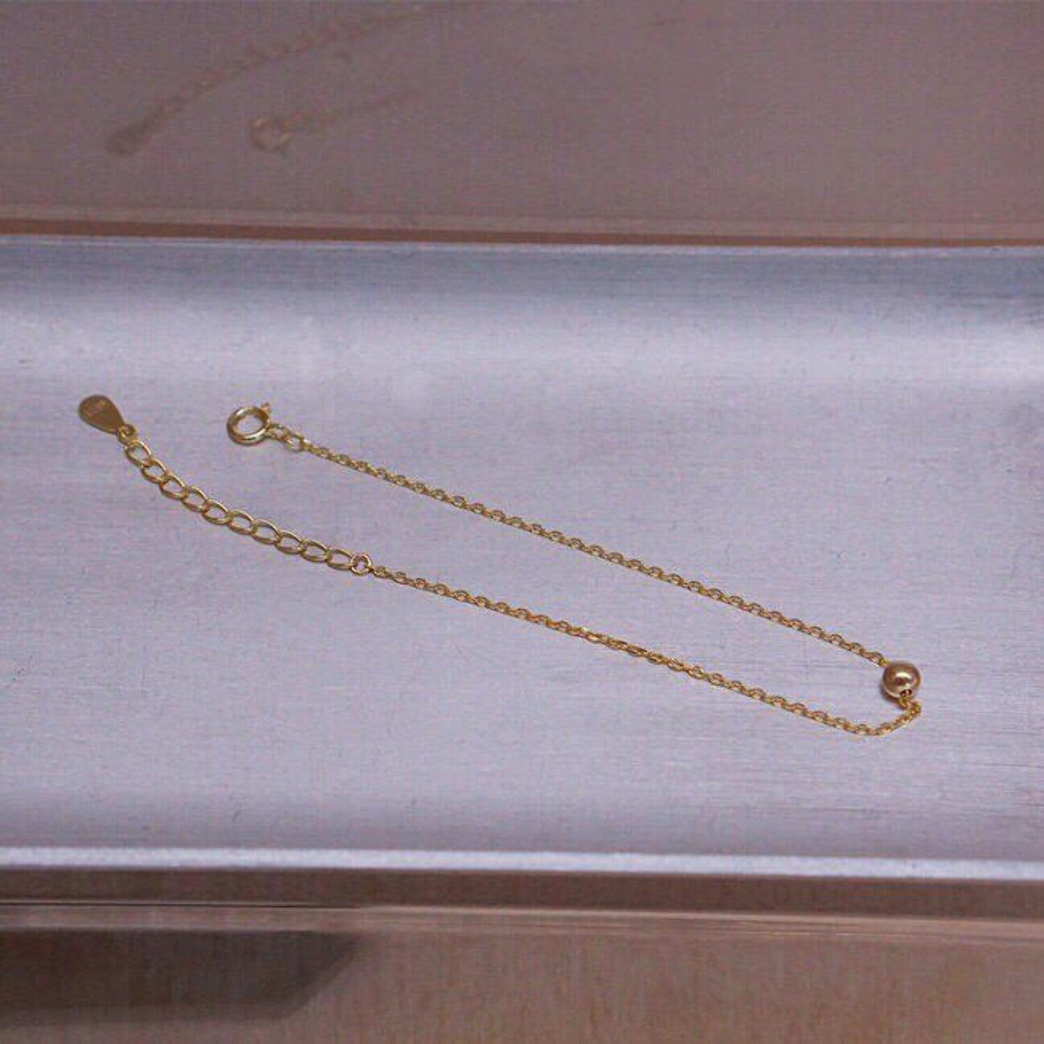 Minimalist 14k Gold Filled Anklet, Dainty Good Luck Bead Anklet Bracelet - Shanali Jewelry