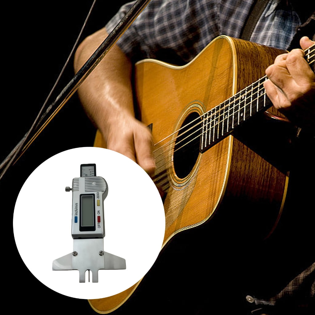 Digital Guitar String Height Gauge Precisions Measurement Tool for Folk Electric Classical Guitars Featuring Fixed Lock