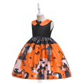 thumbnail image 5 of BULLPIANO Toddler Girls Halloween Party Gown Evening Dress With Handbag, Big Girls Vintage Holiday Dress Up Swing Dresses+Bag, 3-13 Year Old, 5 of 8
