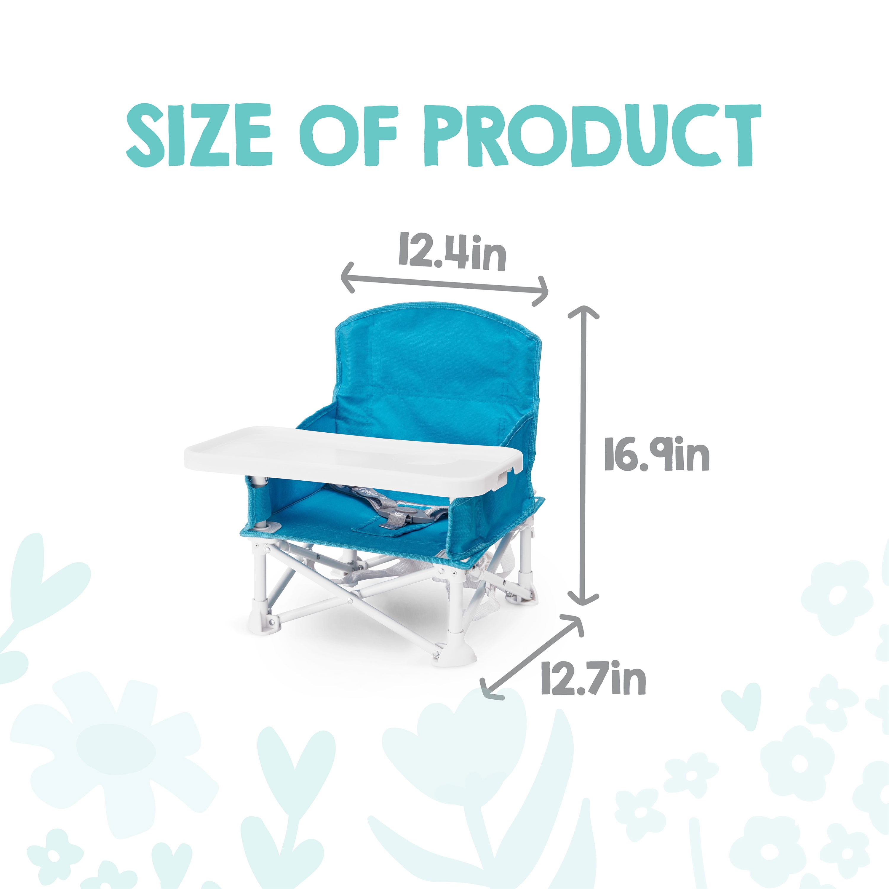 Regalo My Chair Portable Booster Seat with Tray, Aqua Blue, For Ages 9 to 36 Months