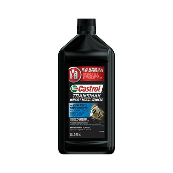 CASTROL TRANSMAX IMPORT MULTI VEHICLE ATF, 946 ML, Transmission fluid for import vehicle.