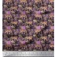 thumbnail image 1 of Soimoi Crepe Silk Fabric Texture,Leaves & Tiger Animal Print Fabric by The Yard 42 Inch Wide, 1 of 1