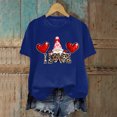 thumbnail image 5 of larppty Valentines Day Cute Love Heart Gnome Leopard Women Girls T-Shirt Fashion Clothes (Blue, XL), 5 of 6