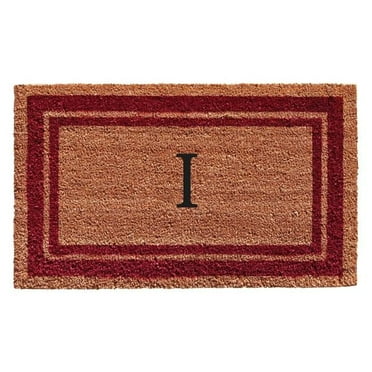 Calloway Mills Burgundy Border 24" x 36" Monogram Outdoor Doormat (Letter I)