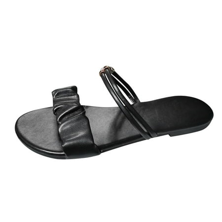 

Slippers for Women Fashion Womens Casual Shoes Breathable Flat Outdoor Leisure Slippers Womens Slippers Pu Black 37