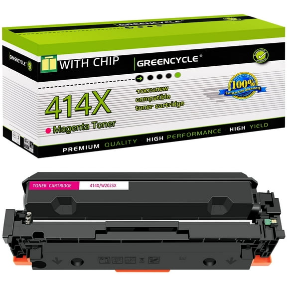 greencycle Compatible Toner Cartridge Replacement for HP 414X W2023X (With Chip) to use in Color Pro MFP M479fdw M479fdn M454dw M454dn M479dw M455dn M479 M454 Printer - 1 Pack W2023X, Magenta