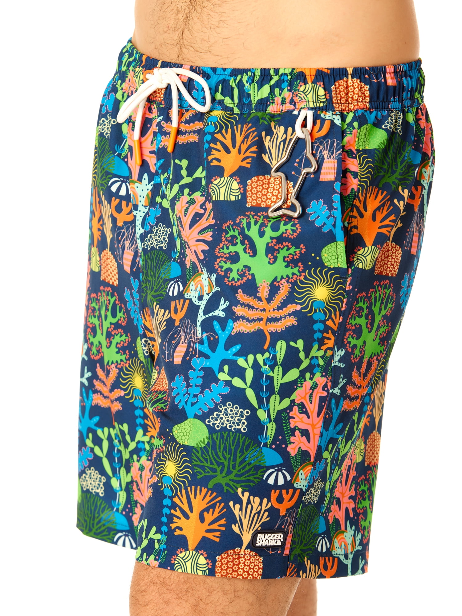 Rugged Shark Men's & Big Men's Swim Trunks, 7" Inseam, Sizes S-3XL