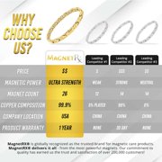 MagnetRX® Ultra Strength Magnetic Bracelets for Women – Double Magnet Stainless Steel Crystal Bracelet for Women – Adjustable Bracelet Length with Sizing Tool (Gold)