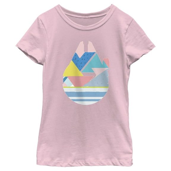 Girl's Star Wars Easter Egg Millennium Falcon  Graphic Tee Light Pink Medium