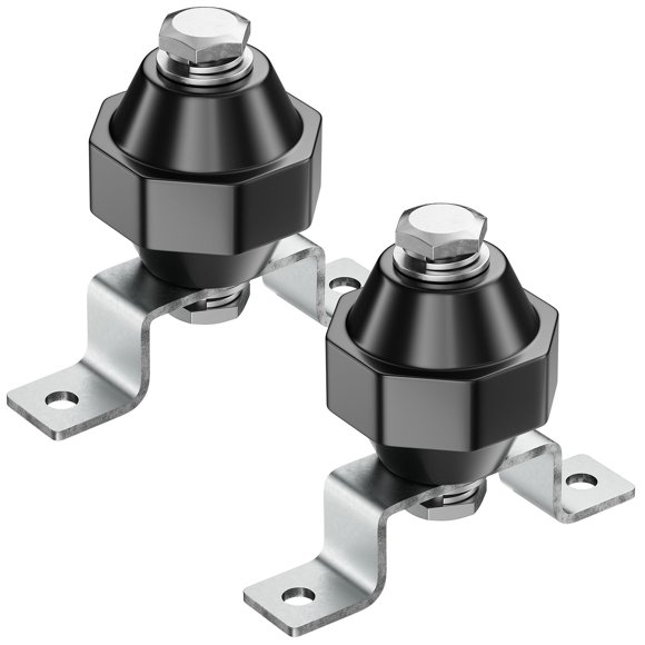 2 Pzas Aislantes Separadores de Poliéster 50x50mm con Tornillos M10, Material UL Aislante de Barra con Soporte de Montaje de Acero Inoxidable, Negro