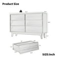 thumbnail image 3 of DEALTOPS Vintage Dresser with 6 Drawers in Bevel Design, Versatile Spacious Storage Cabinet, Antique Walnut, 3 of 7