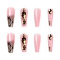 thumbnail image 3 of Fofosbeauty 24pcs Press on False Nails Tips, Coffin Fake Acrylic Nails, Snakeskin Pattern Diamond, 3 of 8