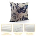 thumbnail image 4 of Pratyus Rose Butterfly Modern Rustic Decorative Couch Pillow Cases with Zipper Home Decor Throw Pillow Covers, Year-Round Use, 1PC 20x20in, 4 of 5