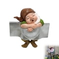 thumbnail image 1 of Linnome Resin Dwarf Garden Gnome Figurine with Tape Sleeping Statue for Outdoor Yard Decor Wall Mounted 4.2 Inch, 1 of 9