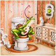 thumbnail image 1 of 30*40cm Peinture Au Diamant Diy (peinture Uniquement, Sans Cadre) Peinture En Diamant Avec Grenouille Pour Toilettes, Perceuse Carre Comp, 1 of 4