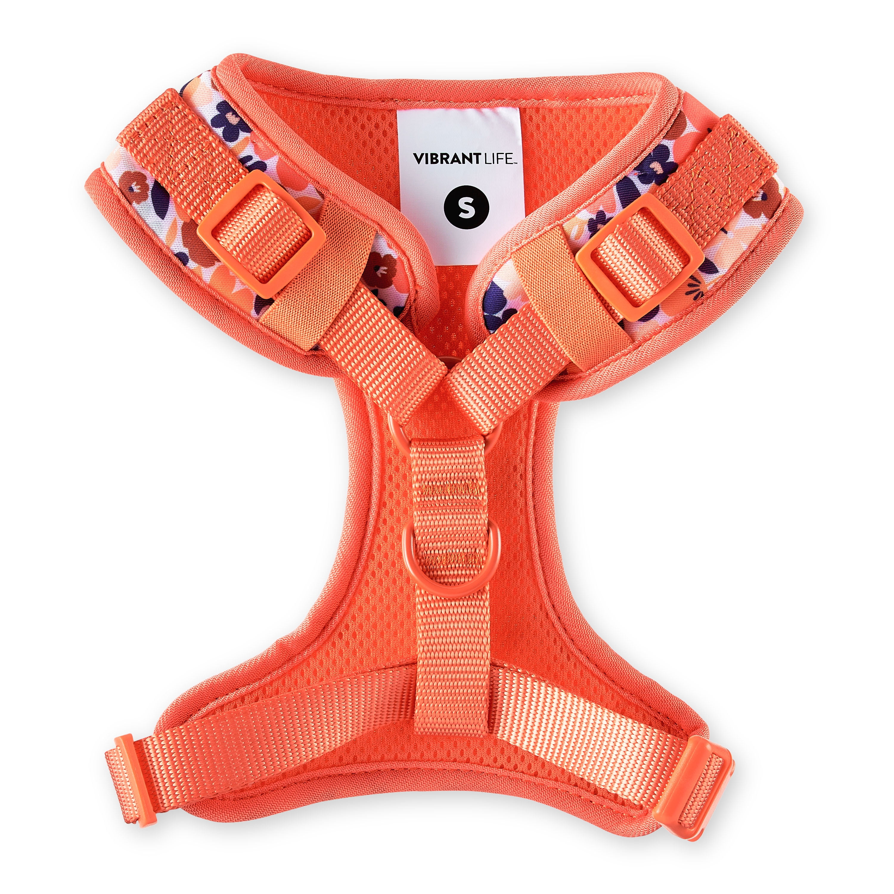 Vibrant Life Floral Dog Walking Harness, Red, XS (12" to 14" Chest Size)