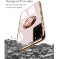 thumbnail image 2 of Designed for Samsung Galaxy S21 Ultra 5G Case 6.8 in 2021, Soft Silicone TPU Edge Plating Finger Ring Holder Kickstand Shockproof Protective Bumper Cover - Beige, 2 of 14