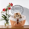 thumbnail image 4 of Cat Dog Bicycle Front Handlebar Basket Pets Seat Handwoven Wicker Road Bike Basket Pet Cat, 4 of 9