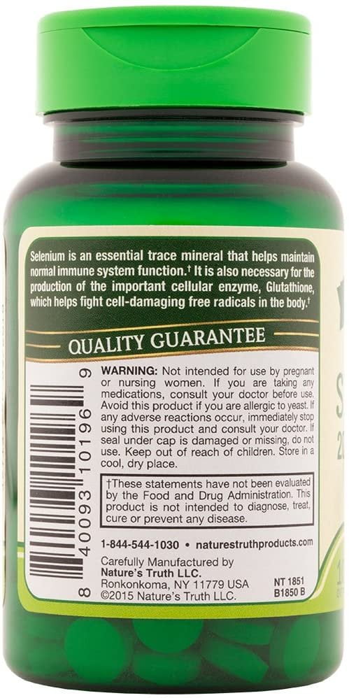 Nature's Truth High Potency Selenium 200 mcg Supplement, 100ct, 4-Pack