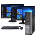 thumbnail image 1 of Restored Dell Optiplex 3020 SFF Computer Intel Core I5-4570 8GB DDR3 500GB WiFi USB 3.0 Displayport Windows 10 Home includes Two 22" LCD Monitors (Refurbished), 1 of 5
