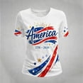 thumbnail image 2 of Mens T Shirts Independence Day Patriotic Commemorative Short Sleeve Beach Vacation Clothes for Men,White,M, 2 of 3