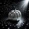 thumbnail image 2 of Halloween Sparkling Mirror Glass Pumpkin Decor High Gloss Reflective Tile Ornament Faux Stem Pumpkin Statue for Tabletop Mantel Fall Harvest Home Decoration, 2 of 7