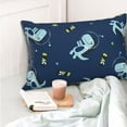 thumbnail image 6 of Kll Space Dinosaur Pillow Covers Envelope Closure,Super Soft And Cozy Fuzzy Fleece Pillow Case Cover 14"X20", 6 of 9