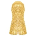 thumbnail image 2 of Raenseen Girls Sequin Glitter Mini Romper Short Collared Neck Sparkly Sleeveless Button Down Gold 8, 2 of 5