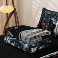 thumbnail image 5 of Erosebridal Rustic Patriotic Zipper Full Size Comforter Sets with Fitted Sheet and 2 Pillowcases for Women Men, Deer Silhouette Print Zipper Bedding Set, Black Reversible, 4-Piece, 5 of 7