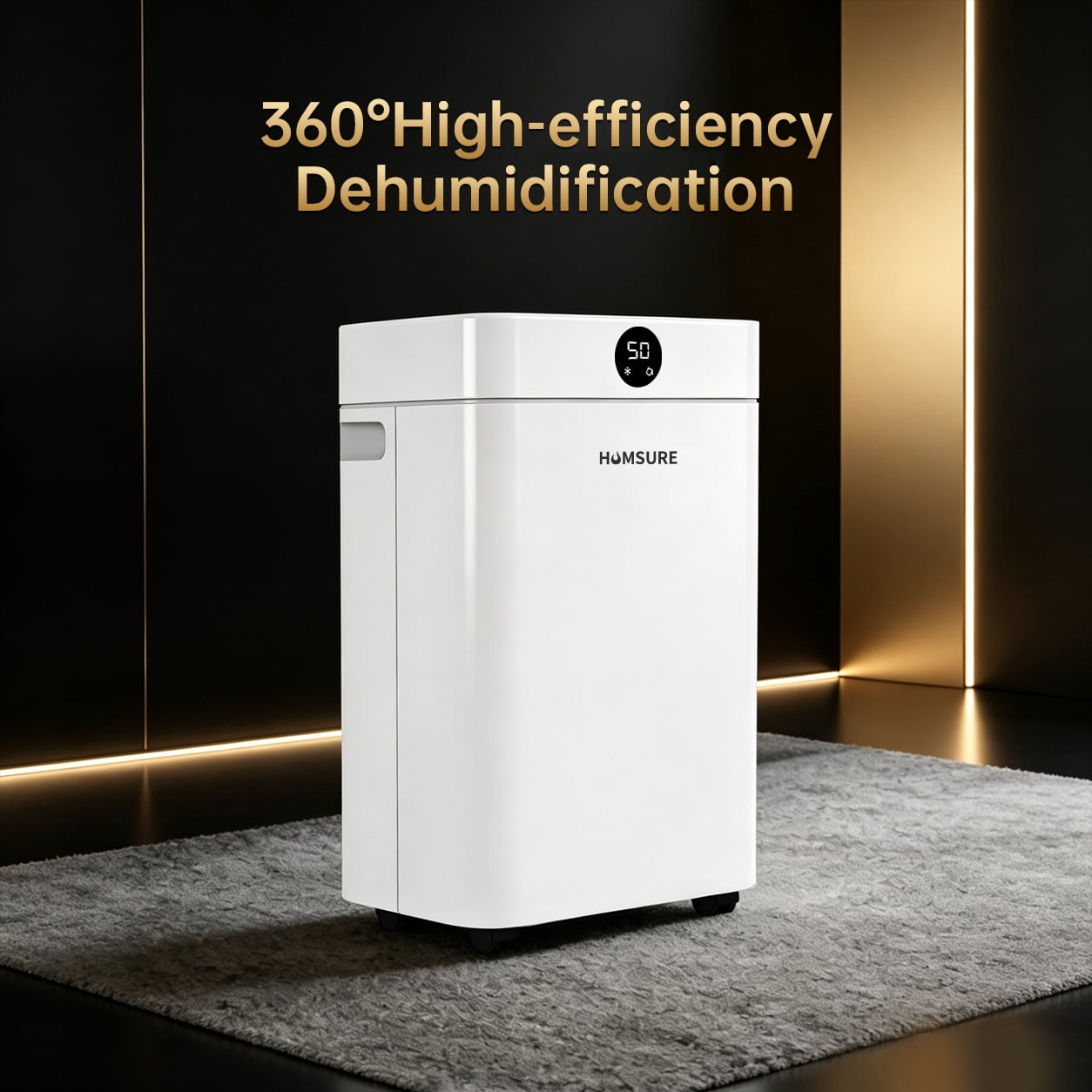 HUMSURE 50 Pint Dehumidifier for Basement, Compressor Dehumidifier with Auto Defrost & Drain Hose, Covers up to 3500 Sq. ft.