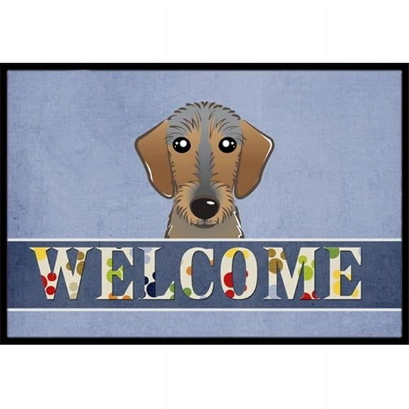 Caroline's Treasures BB1419JMAT Wirehaired Dachshund Welcome Door Mat, Indoor Rug or Outdoor Welcome Mat 24x36 Doormat ,