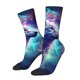 thumbnail image 1 of Balery Starry Multicolored Wolf Calcetas Largas con Estampado para Hombre y Mujer – Suaves y Transpirables, Talla Única (US 5-11), 1 of 6