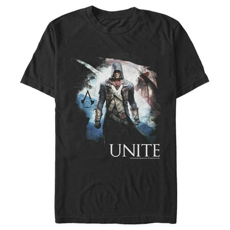 Men's Assassin's Creed Hooded Arno Unity Graphic Tee Black Small