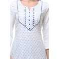 thumbnail image 5 of In-Sattva Women's Indian Elegant Subtle Print White Kurta Tunic, 5 of 5