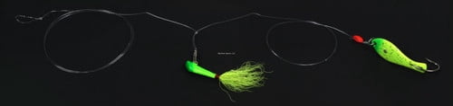 Nungesser Shad Fishing Rig Lure, Red Yellow Dart & Silver Spoon, 3”, 3/16 Ounce